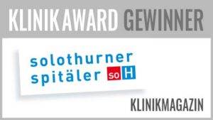 Beim KlinikAward 2019 haben in der Kategorie Bestes Klinikmagazin die Solothurner Spitäler das Projekt ""Thema" - Das crossmedial Klinikmagazin für die breite Bevölkerung" vorgestellt. Die Projektverantwortlichen sind Eric Send (PR/Marketing) und Oliver Schneider (Geschäftsführung).