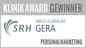 Beim KlinikAward 2019 hat in der Kategorie Bestes Personalmarketing das SRH Wald-Klinikum Gera das Projekt "Was wären wir ohne euch? Eine Welt ohne Pflege" vorgestellt. Die Projektverantwortlichen sind Katrin Wiesner (PR/Marketing) und Dr. Uwe Leder (Geschäftsführung).