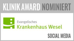 Beim KlinikAward 2017 hat in der Kategorie Bester Social-Media-Auftritt das Evangelisches Krankenhaus Wesel das Projekt "Onlinemesse ONKOLOGICA – Krebs in Expertenhänden" vorgestellt. Die Projektverantwortlichen sind Eveline Klingler (PR/Marketing) und Rainer Rabsahl (Geschäftsführung).